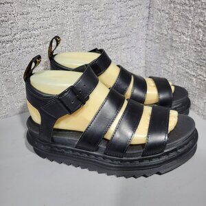 Dr Martens Blaire Womens Size US 7 Black Leather Platform Gladiator Sandals